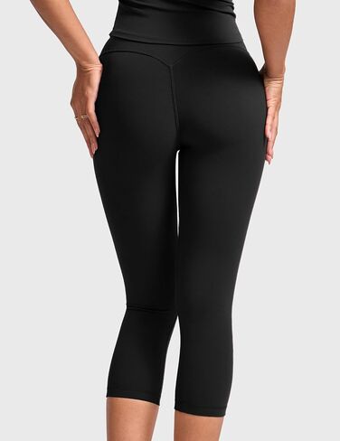 INGIA Womens High Waist No Front Seam Scrunch Capri Leggings 19 Inches V-Back Scrunch Booty Workouts Yoga Gym Pants in Saudi Arabia