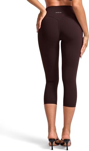 INGIA Womens High Waist No Front Seam Scrunch Capri Leggings 19 Inches V-Back Scrunch Booty Workouts Yoga Gym Pants in Saudi Arabia