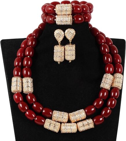 Two Layers Resin African Jewelry Set Dubai Gold Chunky Bridal Costume Necklace Set Gift Jewelry in Saudi Arabia
