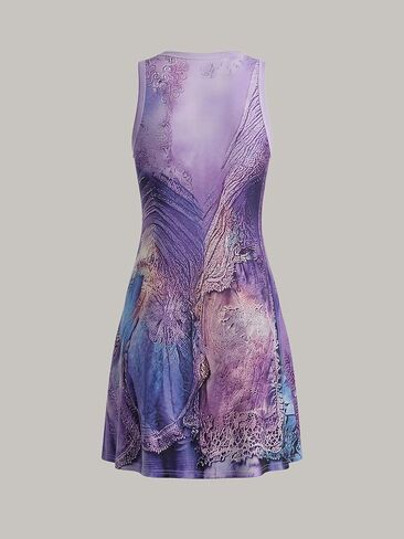 Women's Boho Floral Print Sleeveless Mini Dress, V-Neck Flared Casual Summer Party Sundress in Kuwait