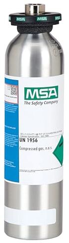 MSA 10048280 Calibration Cylinder, Aluminium Gas Bottle, 34 Liter, 1.45% CH4, 15% O2, 60 PPM CO, 20 PPM H2S, Galaxy GX2 System Test Stand Compatible, Multi-Use Air Tank in Saudi Arabia
