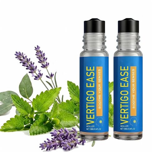 2pack Vertigo Ease Roll On| Soothing Roll-On for Head Comfort - Essential Oil Blend to Relief Feelings of Dizziness & Promote Relaxation - Portable - 10ml in Kuwait