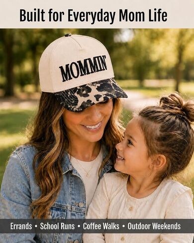 Mommin Trucker Hat for Women, Adjustable Embroidered Mom Baseball Cap -Christmas Mothers Day Birthday Gifts for Mom & Wife in Saudi Arabia