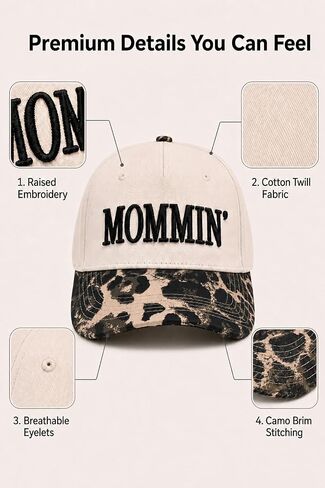 Mommin Trucker Hat for Women, Adjustable Embroidered Mom Baseball Cap -Christmas Mothers Day Birthday Gifts for Mom & Wife in Saudi Arabia