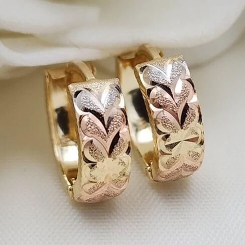 Fashion Luxury Heart Hoop Earring for Women Daily Casual Party Vacation Wear Jewelry in Kuwait