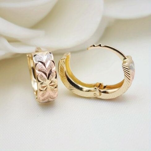 Fashion Luxury Heart Hoop Earring for Women Daily Casual Party Vacation Wear Jewelry in Kuwait