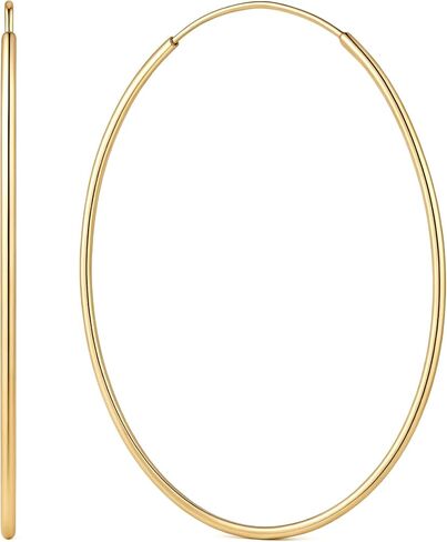 Thin Gold Hoop Earrings Dainty Gold Earrings for Women Trendy 14K Gold Hoop Earring for Women Hoops Earring Lightweight and Refined Hypoallergenic Earrings for Womens Hoops Earring 20/25/30/35/40/45/50mm in Saudi Arabia