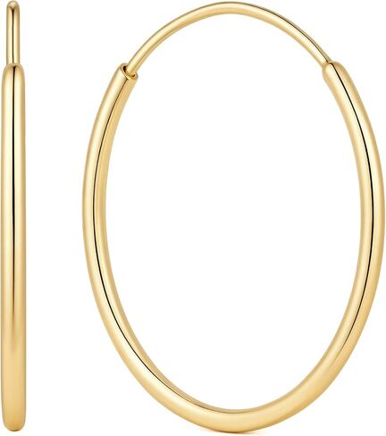 Thin Gold Hoop Earrings Dainty Gold Earrings for Women Trendy 14K Gold Hoop Earring for Women Hoops Earring Lightweight and Refined Hypoallergenic Earrings for Womens Hoops Earring 20/25/30/35/40/45/50mm in Saudi Arabia