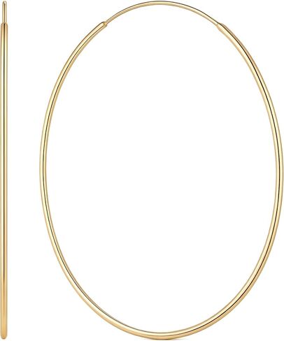 Thin Gold Hoop Earrings Dainty Gold Earrings for Women Trendy 14K Gold Hoop Earring for Women Hoops Earring Lightweight and Refined Hypoallergenic Earrings for Womens Hoops Earring 20/25/30/35/40/45/50mm in Saudi Arabia