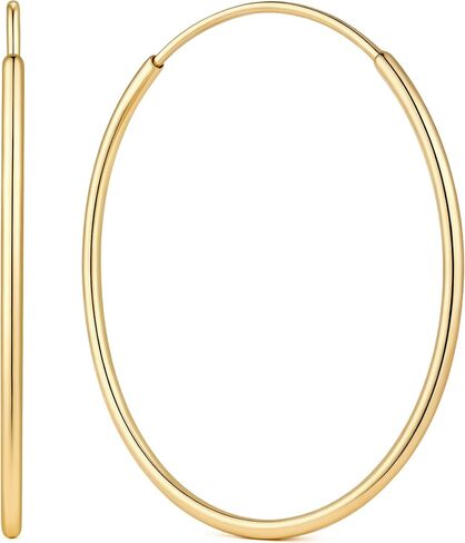 Thin Gold Hoop Earrings Dainty Gold Earrings for Women Trendy 14K Gold Hoop Earring for Women Hoops Earring Lightweight and Refined Hypoallergenic Earrings for Womens Hoops Earring 20/25/30/35/40/45/50mm in Saudi Arabia