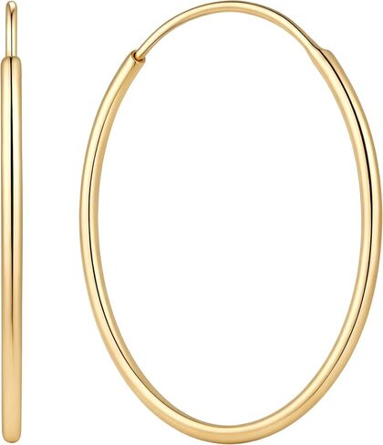 Thin Gold Hoop Earrings Dainty Gold Earrings for Women Trendy 14K Gold Hoop Earring for Women Hoops Earring Lightweight and Refined Hypoallergenic Earrings for Womens Hoops Earring 20/25/30/35/40/45/50mm in Saudi Arabia