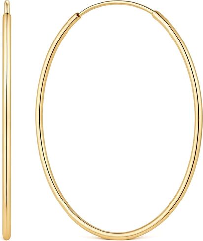 Thin Gold Hoop Earrings Dainty Gold Earrings for Women Trendy 14K Gold Hoop Earring for Women Hoops Earring Lightweight and Refined Hypoallergenic Earrings for Womens Hoops Earring 20/25/30/35/40/45/50mm in Saudi Arabia