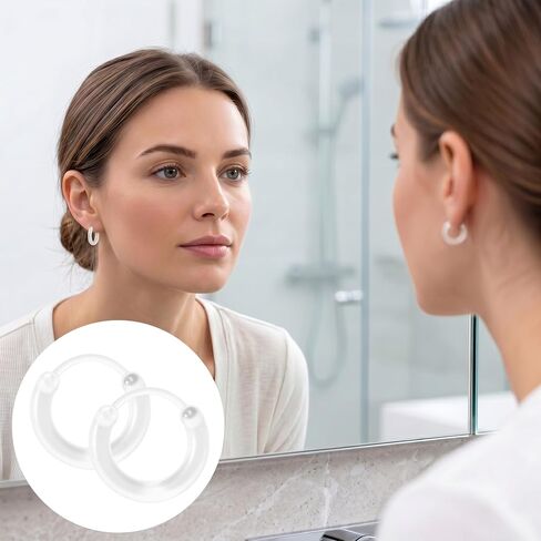 12 Pairs Resin Hoop Earrings for Women, Hypoallergenic Cute Hoop Earrings, Resin Lightweight Pierced Ear Retainers with Buckle for Sensitive Ears Skin Daily Wear- 12 Colors in Saudi Arabia