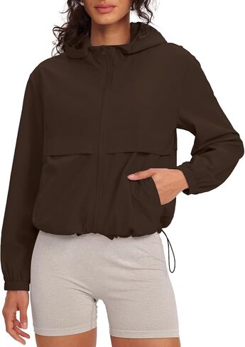 Gacaky Women's Lightweight Athletic Workout Hoodie Stand Collar Full Zip Jackets Workout Tennis Sun Protection Jacket in Saudi Arabia