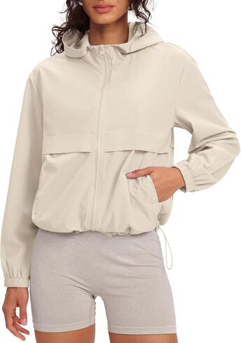 Gacaky Women's Lightweight Athletic Workout Hoodie Stand Collar Full Zip Jackets Workout Tennis Sun Protection Jacket in Kuwait