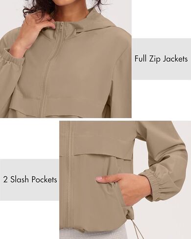 Gacaky Women's Lightweight Athletic Workout Hoodie Stand Collar Full Zip Jackets Workout Tennis Sun Protection Jacket in Kuwait