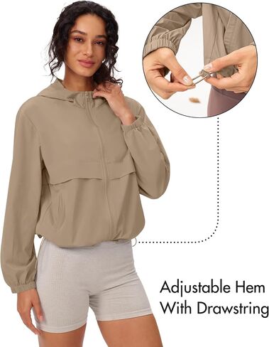 Gacaky Women's Lightweight Athletic Workout Hoodie Stand Collar Full Zip Jackets Workout Tennis Sun Protection Jacket in Kuwait