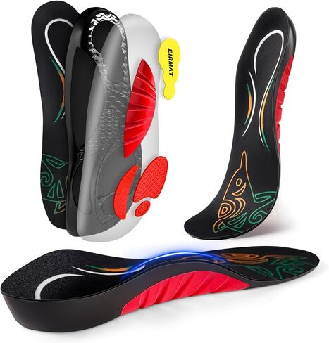 High Arch Support Insoles for Men & Women, Rigid Orthotic Shoe Inserts for Plantar Fasciitis Relief, Heavy Duty Boot Insoles for All-Day Standing, Work, Running - 3cm Arch - S - 1Pair in Saudi Arabia