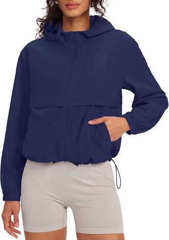 Gacaky Women's Lightweight Athletic Workout Hoodie Stand Collar Full Zip Jackets Workout Tennis Sun Protection Jacket in Kuwait