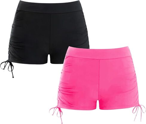 Girls Swim Shorts Multi Pack, Board Shorts for Swimming Size 5-14, Bathing Suit Bottom with Adjustable Straps in Kuwait