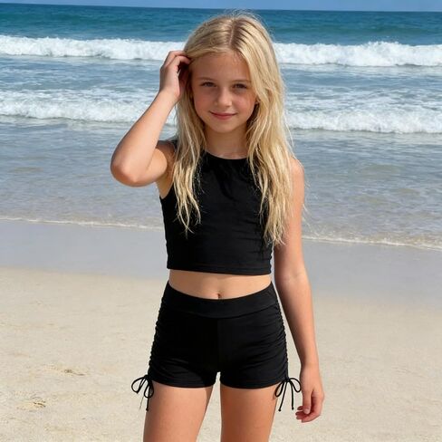 Girls Swim Shorts Multi Pack, Board Shorts for Swimming Size 5-14, Bathing Suit Bottom with Adjustable Straps in Kuwait