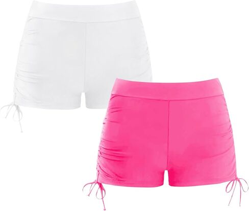 Girls Swim Shorts Multi Pack, Board Shorts for Swimming Size 5-14, Bathing Suit Bottom with Adjustable Straps in Kuwait