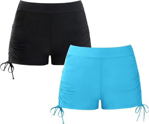 Girls Swim Shorts Multi Pack, Board Shorts for Swimming Size 5-14, Bathing Suit Bottom with Adjustable Straps in Kuwait