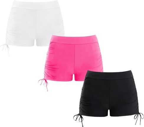 Girls Swim Shorts Multi Pack, Board Shorts for Swimming Size 5-14, Bathing Suit Bottom with Adjustable Straps in Kuwait