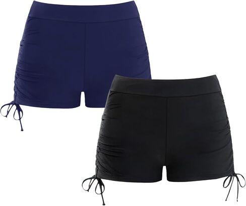 Girls Swim Shorts Multi Pack, Board Shorts for Swimming Size 5-14, Bathing Suit Bottom with Adjustable Straps in Kuwait