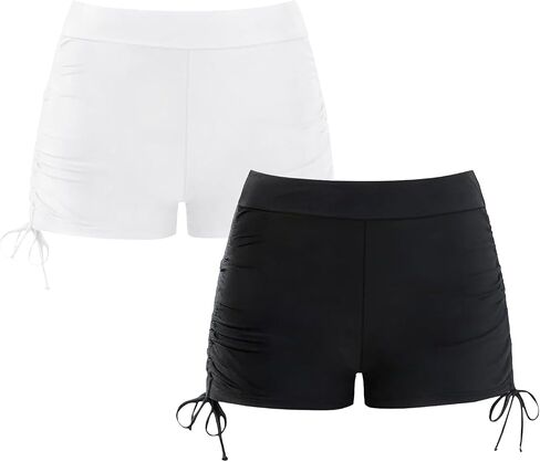 Girls Swim Shorts Multi Pack, Board Shorts for Swimming Size 5-14, Bathing Suit Bottom with Adjustable Straps in Kuwait