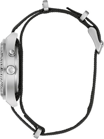 Caravelle by Bulova Men's Quartz Watch, Vintage Lite Up, Black Nylon Strap, Black Dial, Day/Date Style: 43C125 in Saudi Arabia