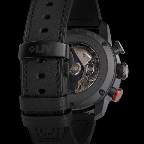 LIV P-51 Pilot Night Vision, Titanium 46MM Swiss Automatic Day-Date Chrono Watch - Unidirectional Ceramic Bezel - High-Grade Titanium Case - Sapphire Crystal in Saudi Arabia