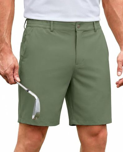Lion Nardo Stretch Mens Golf Shorts 7" Casual Shorts for Men Elastic Waist Hiking Shorts Mens Summer Shorts Zipper Pockets in Saudi Arabia