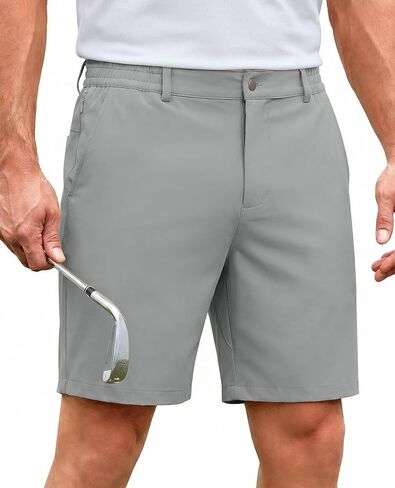Lion Nardo Stretch Mens Golf Shorts 7" Casual Shorts for Men Elastic Waist Hiking Shorts Mens Summer Shorts Zipper Pockets in Saudi Arabia