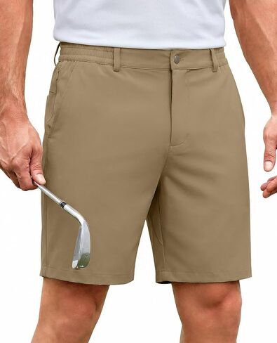 Lion Nardo Stretch Mens Golf Shorts 7" Casual Shorts for Men Elastic Waist Hiking Shorts Mens Summer Shorts Zipper Pockets in Saudi Arabia