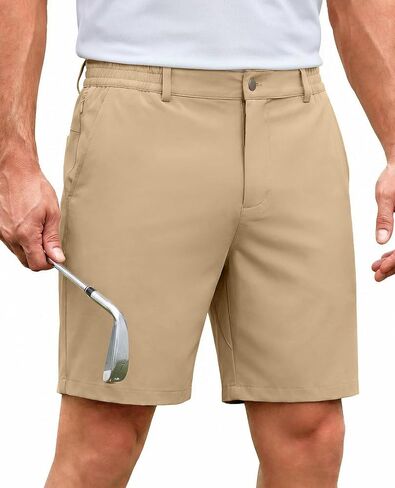 Lion Nardo Stretch Mens Golf Shorts 7" Casual Shorts for Men Elastic Waist Hiking Shorts Mens Summer Shorts Zipper Pockets in Saudi Arabia
