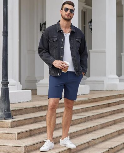 Lion Nardo Stretch Mens Golf Shorts 7" Casual Shorts for Men Elastic Waist Hiking Shorts Mens Summer Shorts Zipper Pockets in Saudi Arabia