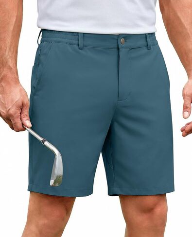 Lion Nardo Stretch Mens Golf Shorts 7" Casual Shorts for Men Elastic Waist Hiking Shorts Mens Summer Shorts Zipper Pockets in Saudi Arabia