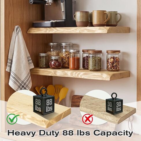 23.6 Inch Wood Floating Shelves for Wall, Set of 2 Heavy-Duty Wall Shelves with Sturdy Natural Wood Construction, Space-Saving Organizer for Bathroom, Bedroom, Living Room, Kitchen, and Office in Saudi Arabia