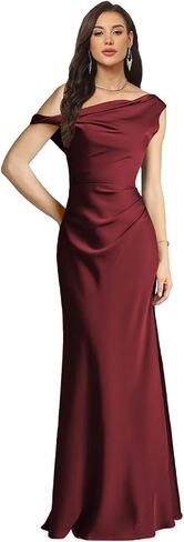 Sleeveless Bridesmaid Dresses Satin Mermaid Prom Dress Elegant One Shoulder Pleated Long Wedding Guest Gowns ZE06 in Kuwait