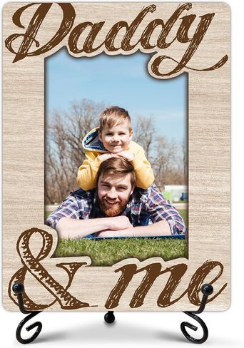 Daddy and Me Picture Frame, Dad Photo Frame, Thank You Gifts from Daughter Son, Father's Day Birthday Christmas Gifts for Men New Dad Father, Desk Tabletop Decor for 4 x 6 Photo-B06 in Saudi Arabia