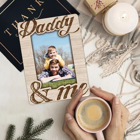 Daddy and Me Picture Frame, Dad Photo Frame, Thank You Gifts from Daughter Son, Father's Day Birthday Christmas Gifts for Men New Dad Father, Desk Tabletop Decor for 4 x 6 Photo-B06 in Saudi Arabia
