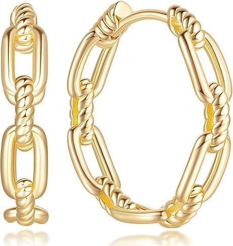 14K Gold Hoop Earrings Gold Hoop Earrings for Women Earring Design Hypoallergenic Lightweight Hoops Earring for Women in Saudi Arabia