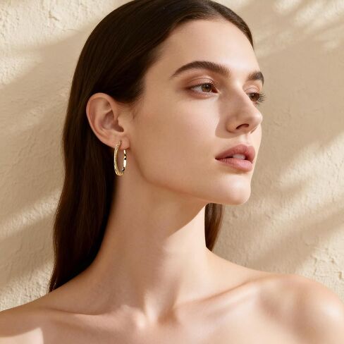 14K Gold Hoop Earrings 30mm 14kt Yellow Twisted Braided X Shape Textured Huggie Hoops Hypoallergenic Jewelry for Women in Saudi Arabia