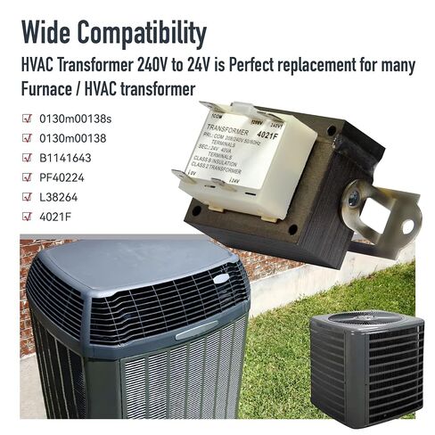 240V to 24V Transformer 0130M00138S Compatible with Goodman Amana 40VA Furnace Transformers, HVAC Parts Replaces B1141643 B11416-43 PF40224 L38264, 208/240V to 24V Furnace Transformer, Class 2 Control in Kuwait