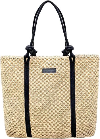 Straw Bags for Women Crochet Beach Tote Bag vacation handbags Large Woven Shoulder Bag for Summer Holiday in Saudi Arabia