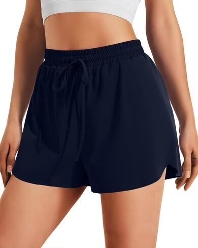 Womens Dolphin Flowy Running Shorts for Women with Liner - Athletic Workout Gym Tennis Track Exercise Active Sport in Saudi Arabia