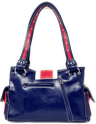 Premium American National Flag Rhinestone Handbag, Messenger bag, Wallet in Multi Colors (American Flag Blue buckle) in Saudi Arabia