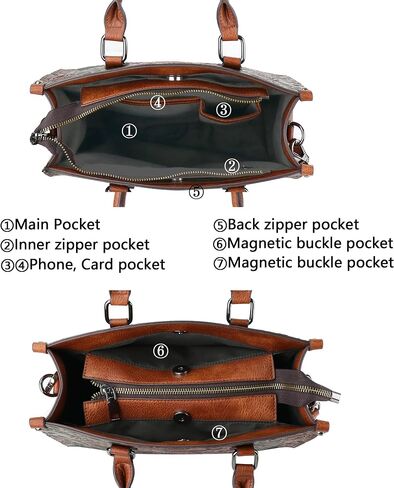 Crossbody Bag for Women Shoulder Bag Top Handle Tote Purses Vintage Satchels Handbag Embossing Rose in Saudi Arabia