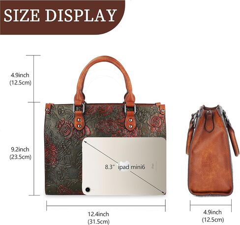 Crossbody Bag for Women Shoulder Bag Top Handle Tote Purses Vintage Satchels Handbag Embossing Rose in Saudi Arabia